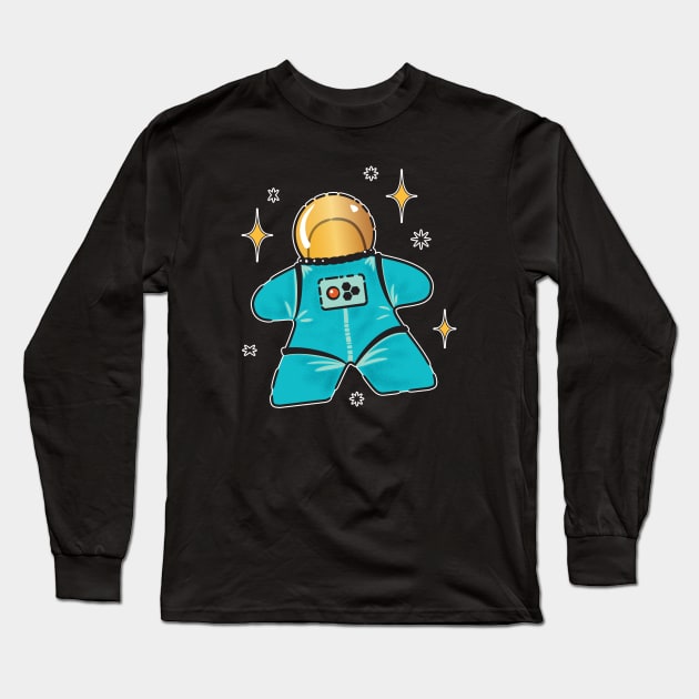 Space Meeple Long Sleeve T-Shirt by east coast meeple